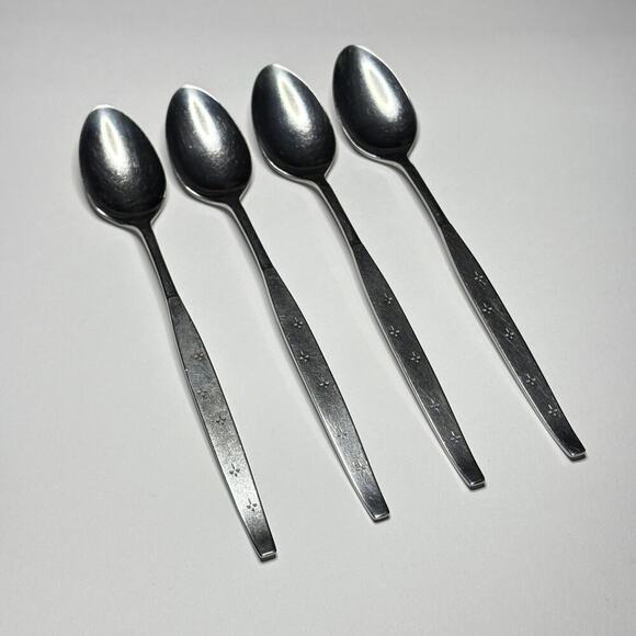 Oneida Other - Oneida Community CELEBRITY Stainless 4 Iced Tea Spoons MCM w/ White Stars